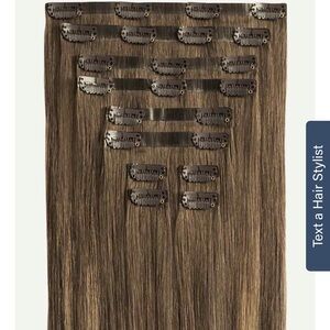 Luxy Seamless Dimensional Ash Brown 16 in Clip In Hair Extensions